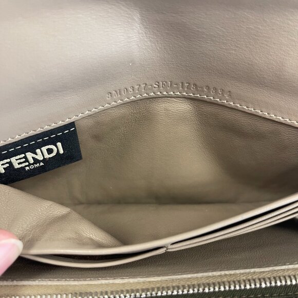 FENDI Peekaboo Leather Continental Wallet w/Turnlock - Greige - Preowned - Picture 4 of 15